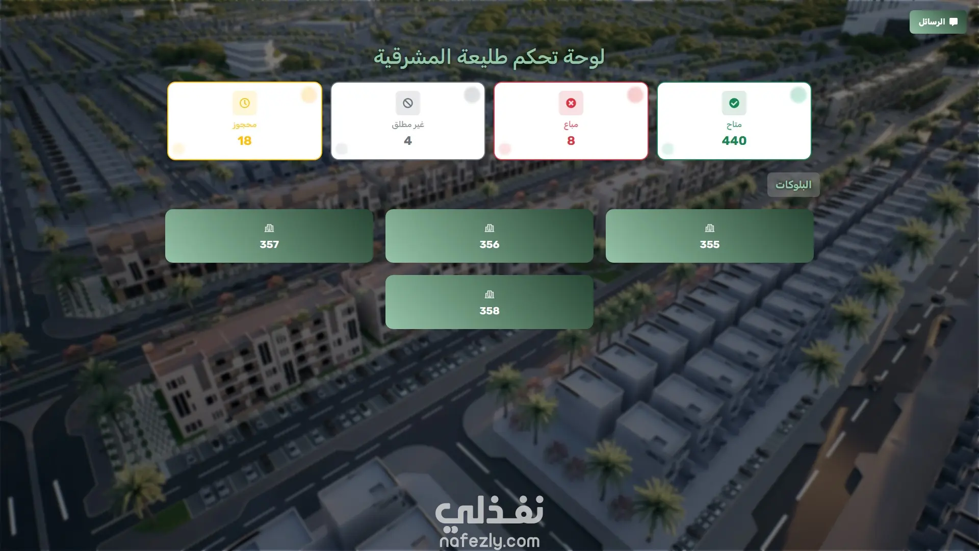لوحة تحكم العقارات