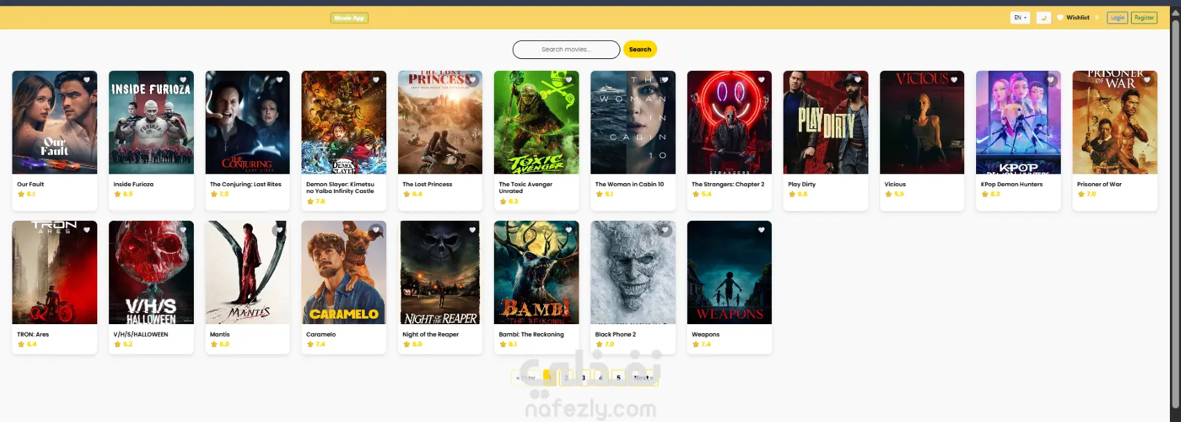 Movie App- موقع ويب لمشاهدة الأفلام