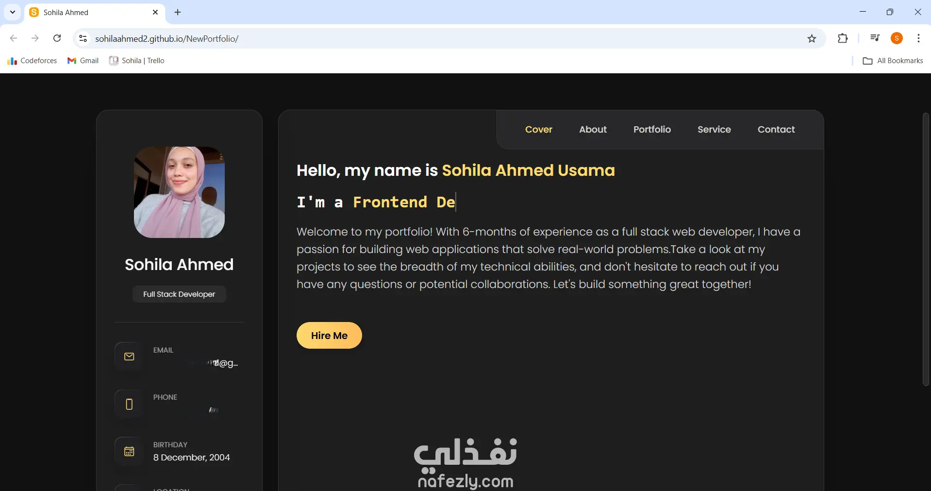 تصميم صفحة شخصية portfolio احترافية وجميله