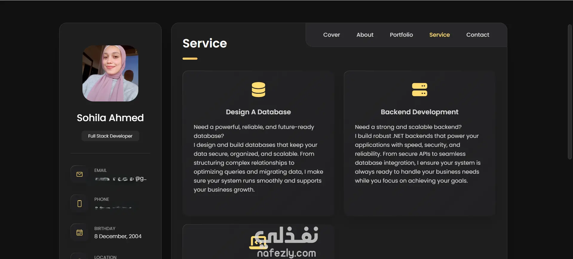 تصميم صفحة شخصية portfolio احترافية وجميله