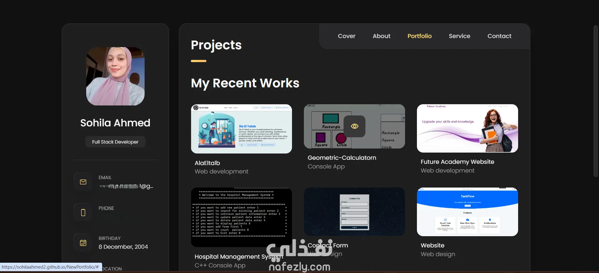 تصميم صفحة شخصية portfolio احترافية وجميله