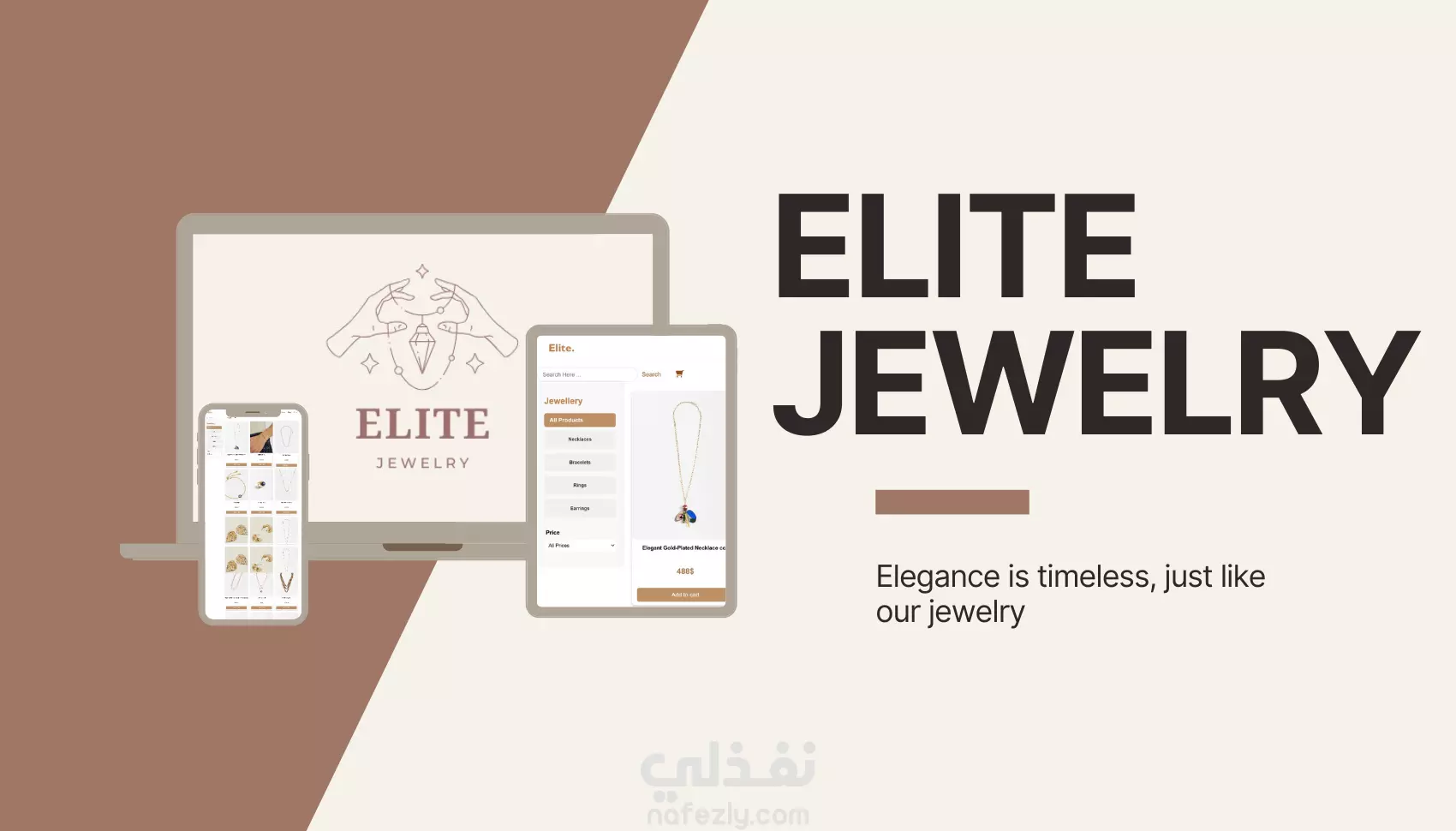 الرئيسية برمجة وتطوير تطوير المواقع إنشاء صفحة هبوط تصميم صفحة هبوط أنيقة لمتجرك (HTML/CSS/JS) –  ELIETE JEWELRY