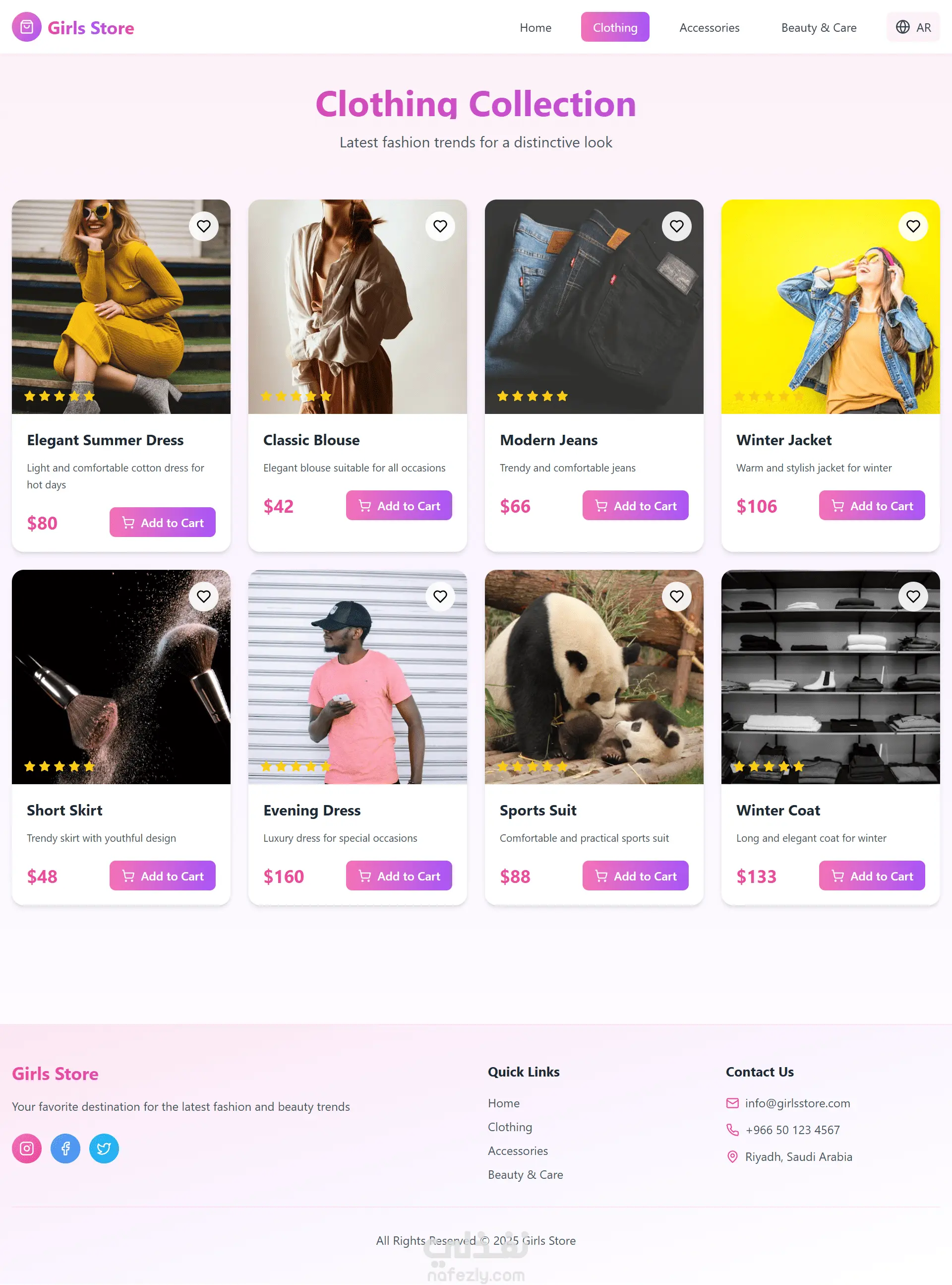 متجر الكتروني|Girls Store- تصميم جذاب وتجربة تسوق سلسة