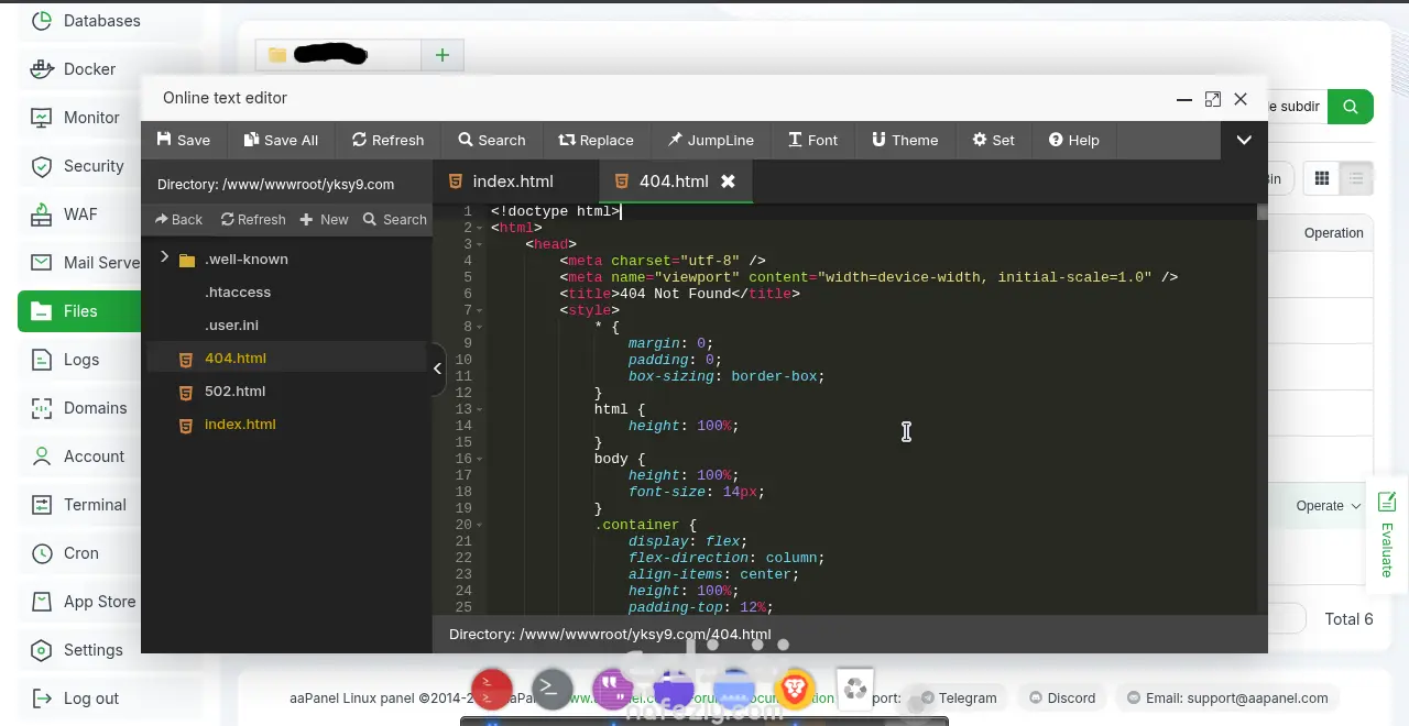 تركيب لوحة تحكم Aapanel على خادم VPS