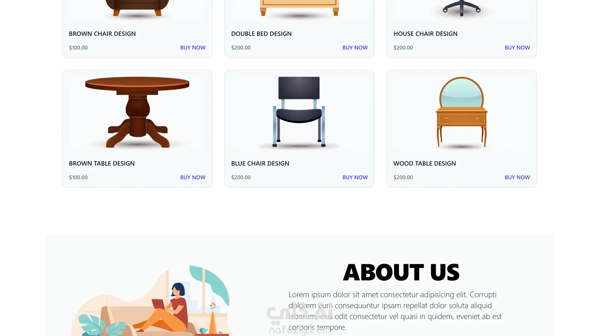 صفحة هبوط (Landing Page) باستخدام React.js وTailwind CSS.