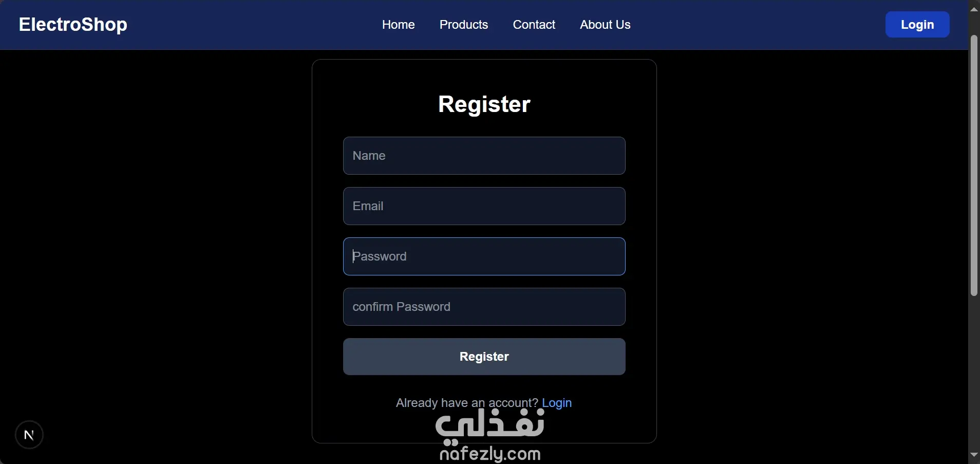 ويب سايت مصمم Next.js مع باك اند باستخدام MongoDB