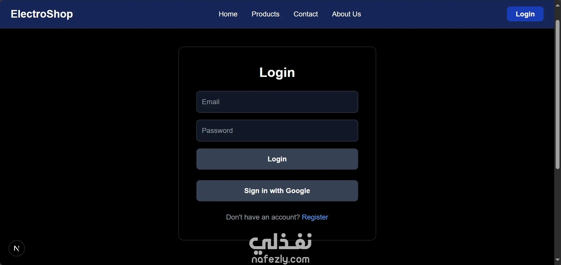 ويب سايت مصمم Next.js مع باك اند باستخدام MongoDB