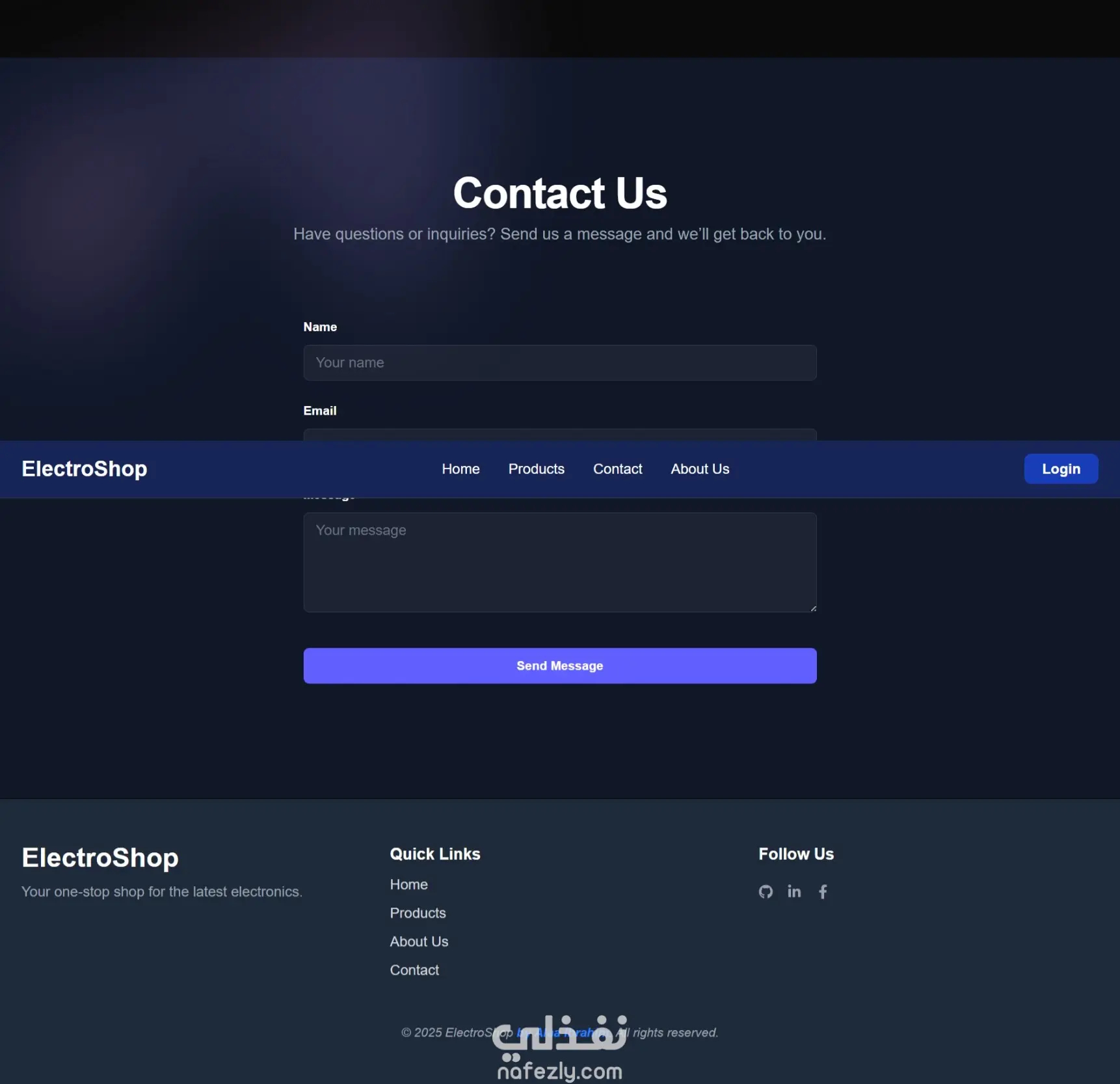 ويب سايت مصمم Next.js مع باك اند باستخدام MongoDB