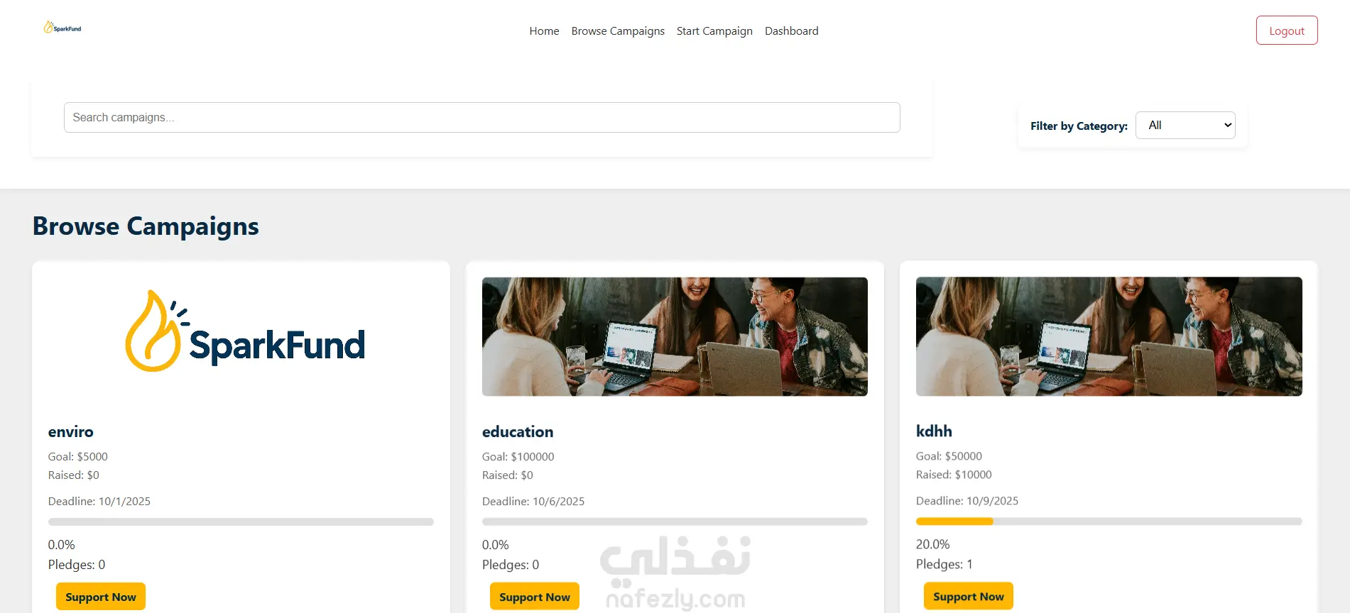 SparkFund – منصة تمويل جماعي