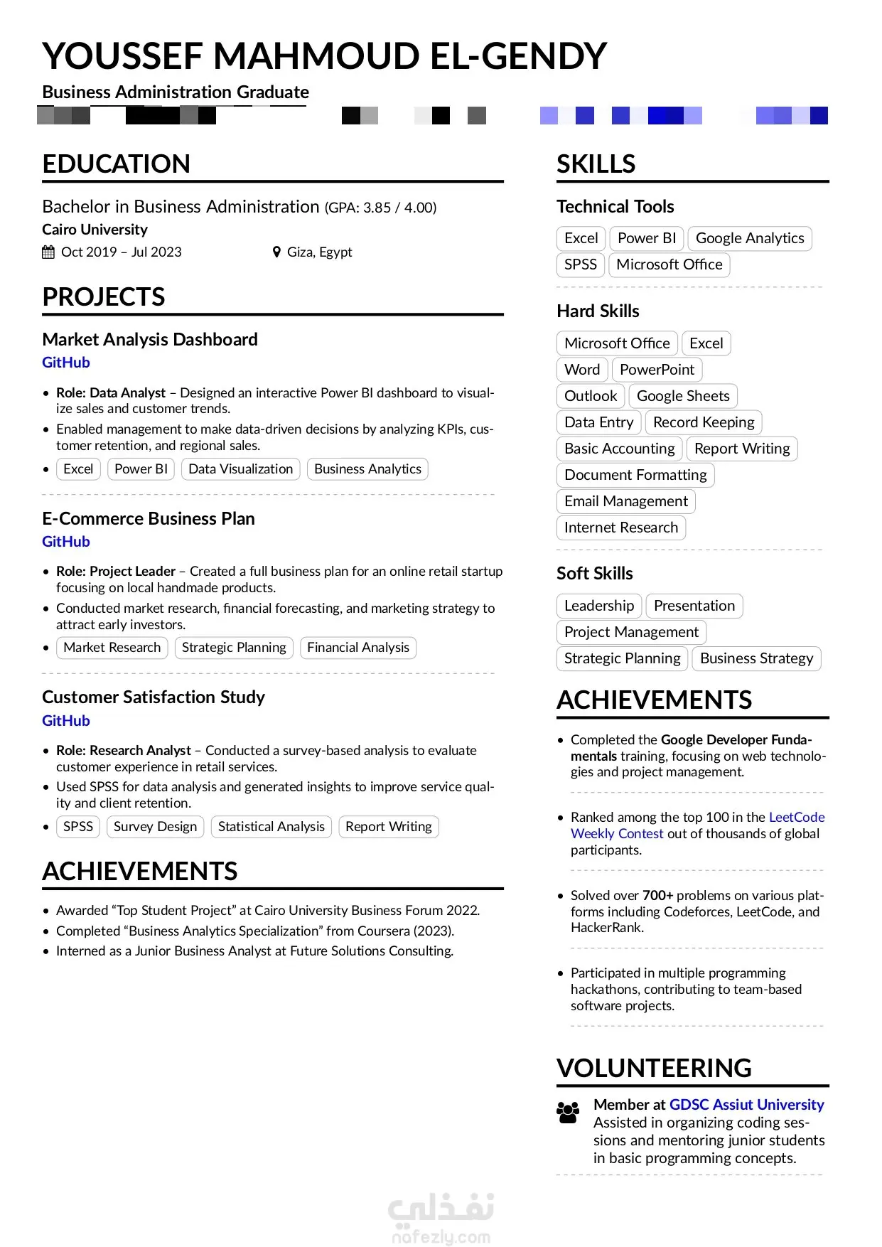 نماذج CV متوافقة مع نظام ال ATS