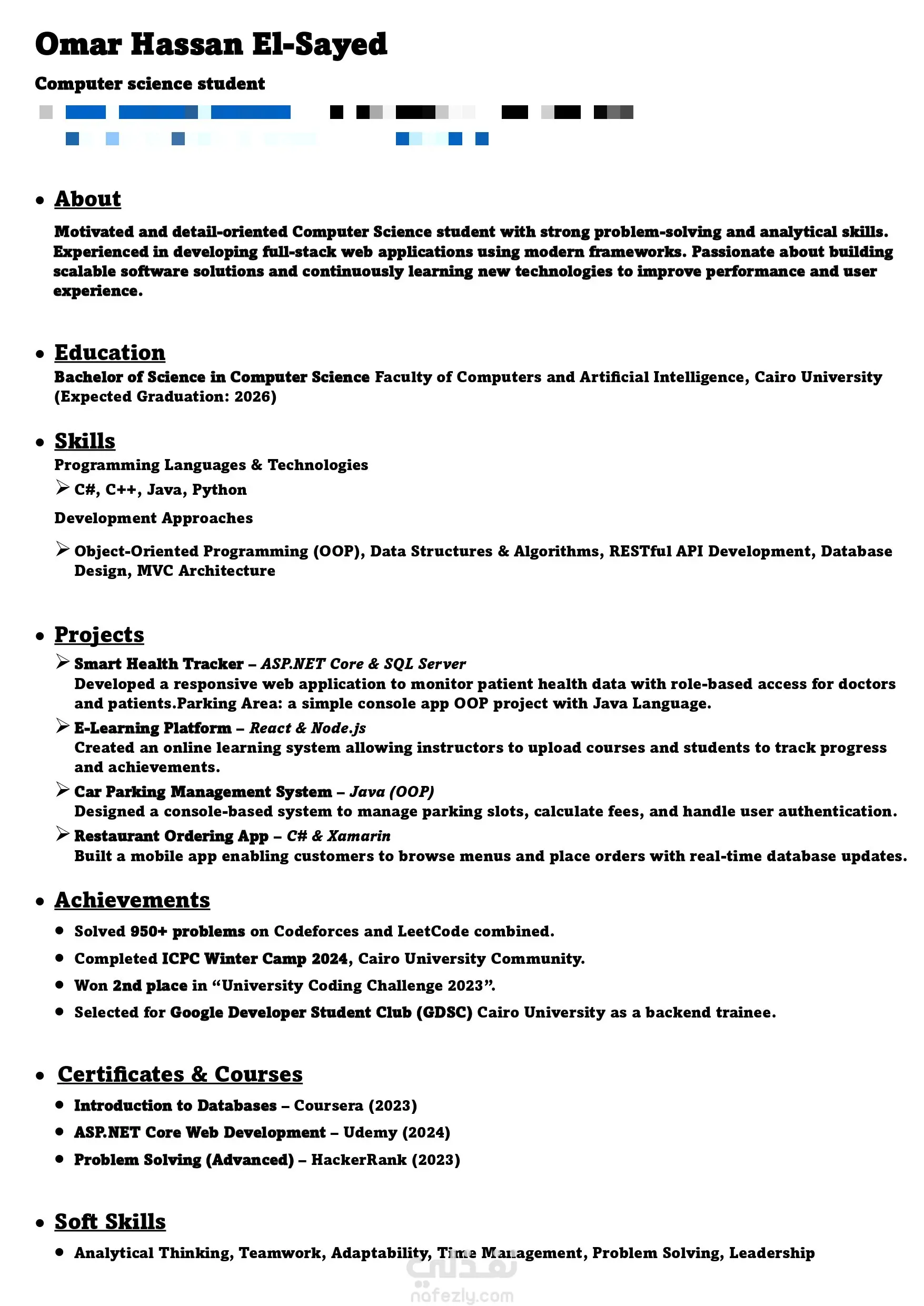 نماذج CV متوافقة مع نظام ال ATS