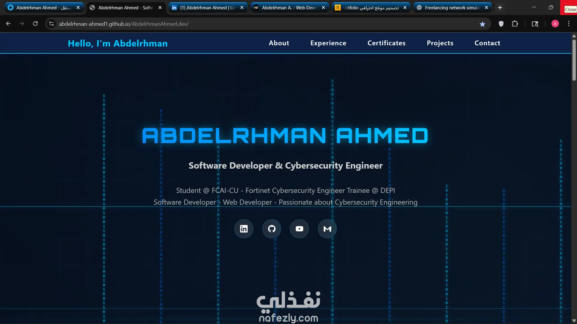 موقع احترافي Portfolio باستخدام HTML, CSS لعرض اعمالك