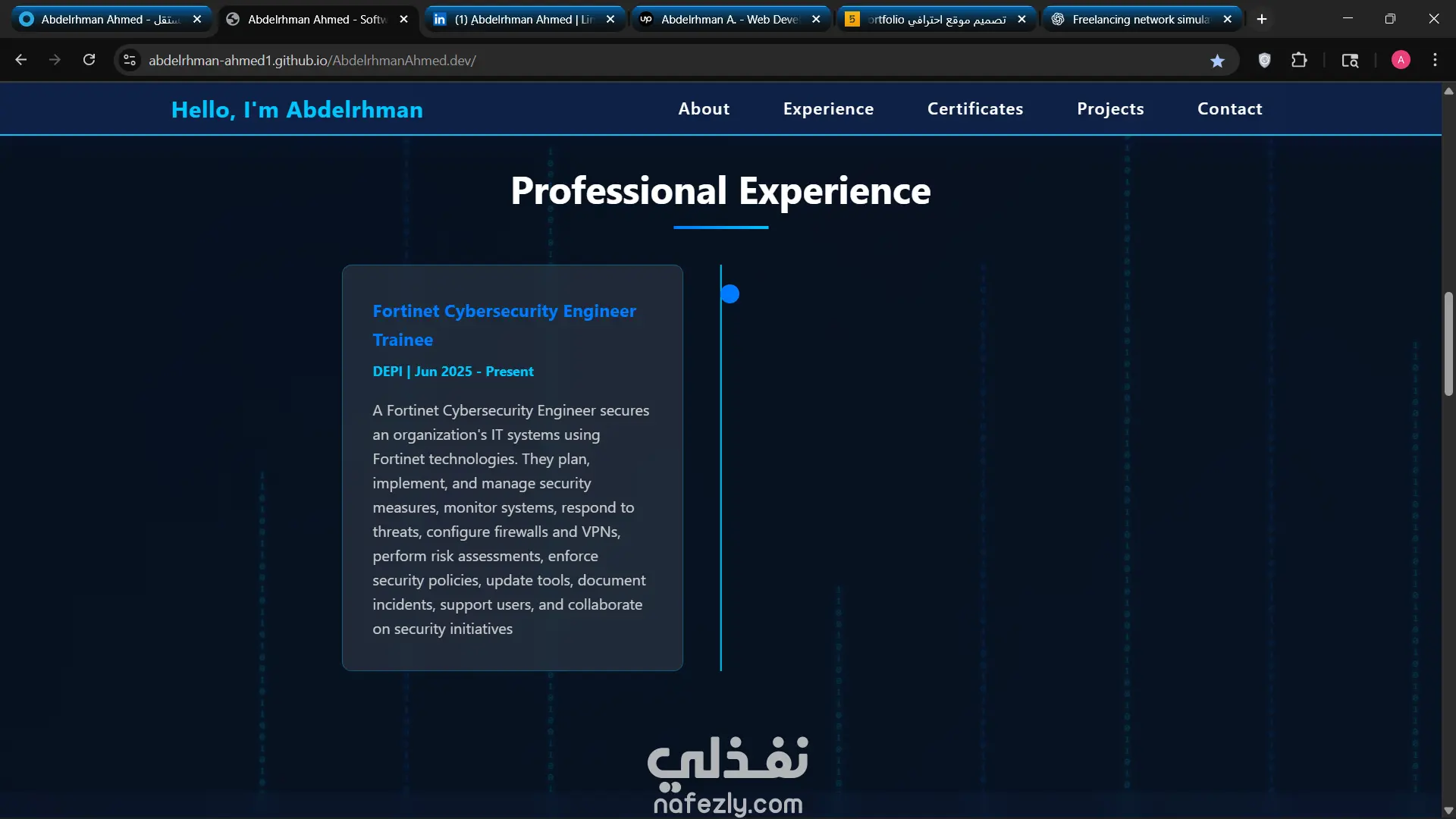 موقع احترافي Portfolio باستخدام HTML, CSS لعرض اعمالك
