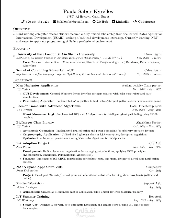 تصميم سيرة ذاتية بشكل احترافي CV