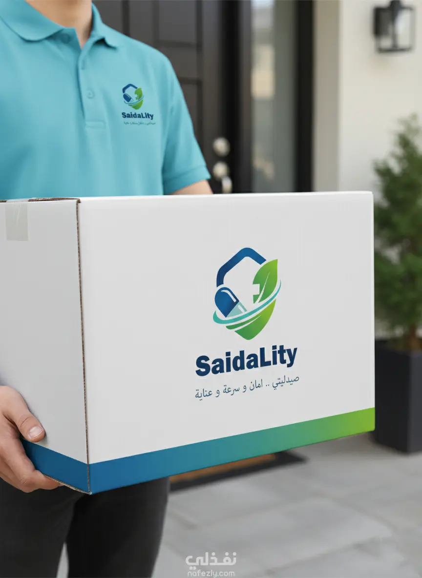تصميم هوية بصرية (Logo Design) لتطبيق صيدلية وتوصيل رعاية صحية: SaidaLity (صيدليتي)