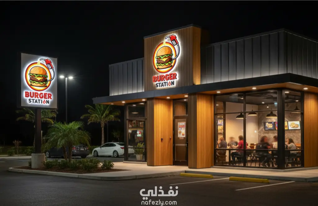 تصميم شعار (لوجو) احترافي عصري لمطاعم البرجر والمأكولات السريعة