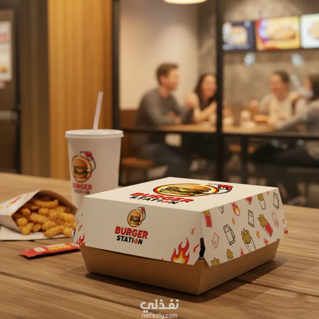 تصميم شعار (لوجو) احترافي عصري لمطاعم البرجر والمأكولات السريعة