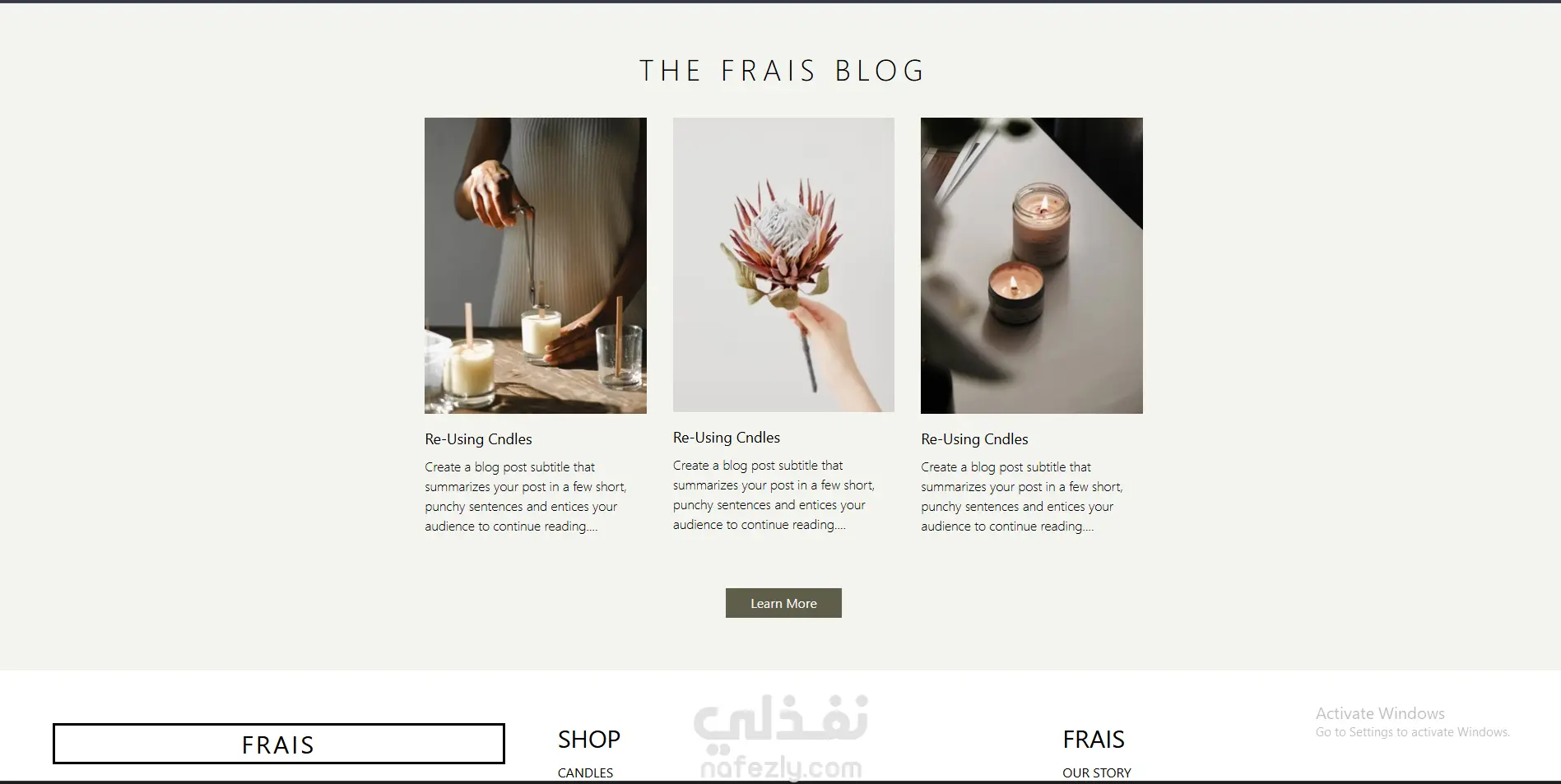 متجر إلكتروني للشموع