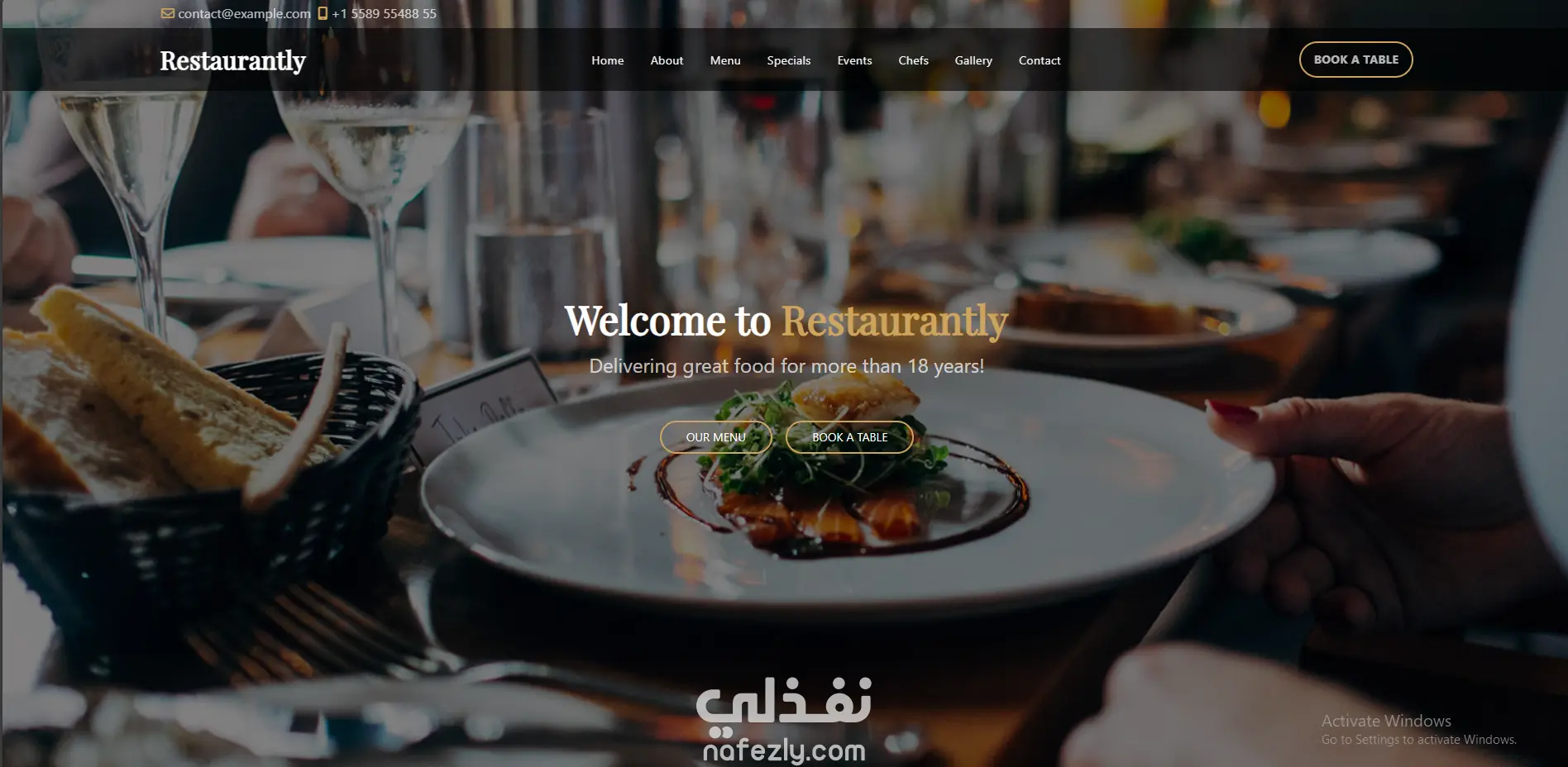 تصميم موقع مطعم متجاوب باستخدام Tailwind CSS