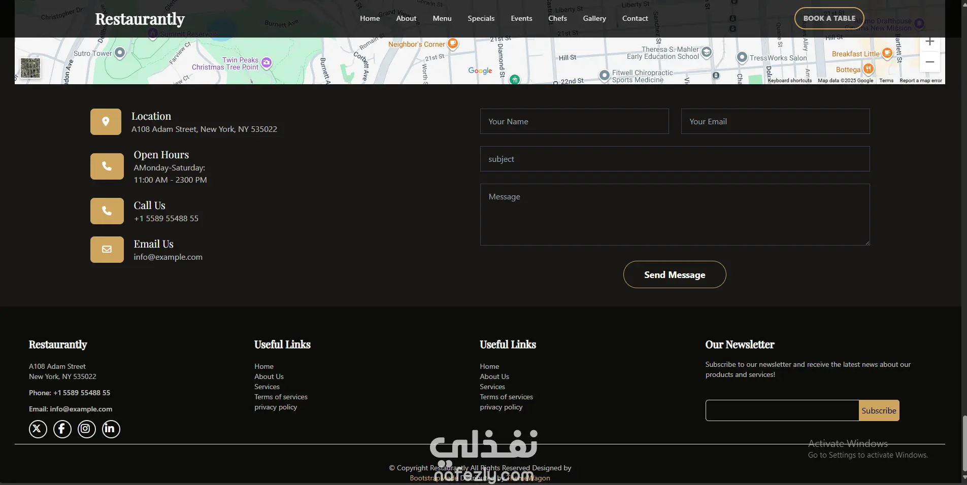 تصميم موقع مطعم متجاوب باستخدام Tailwind CSS