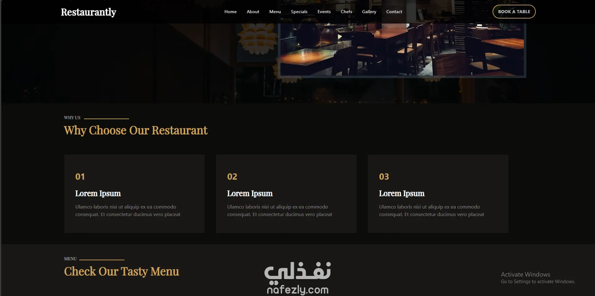 تصميم موقع مطعم متجاوب باستخدام Tailwind CSS