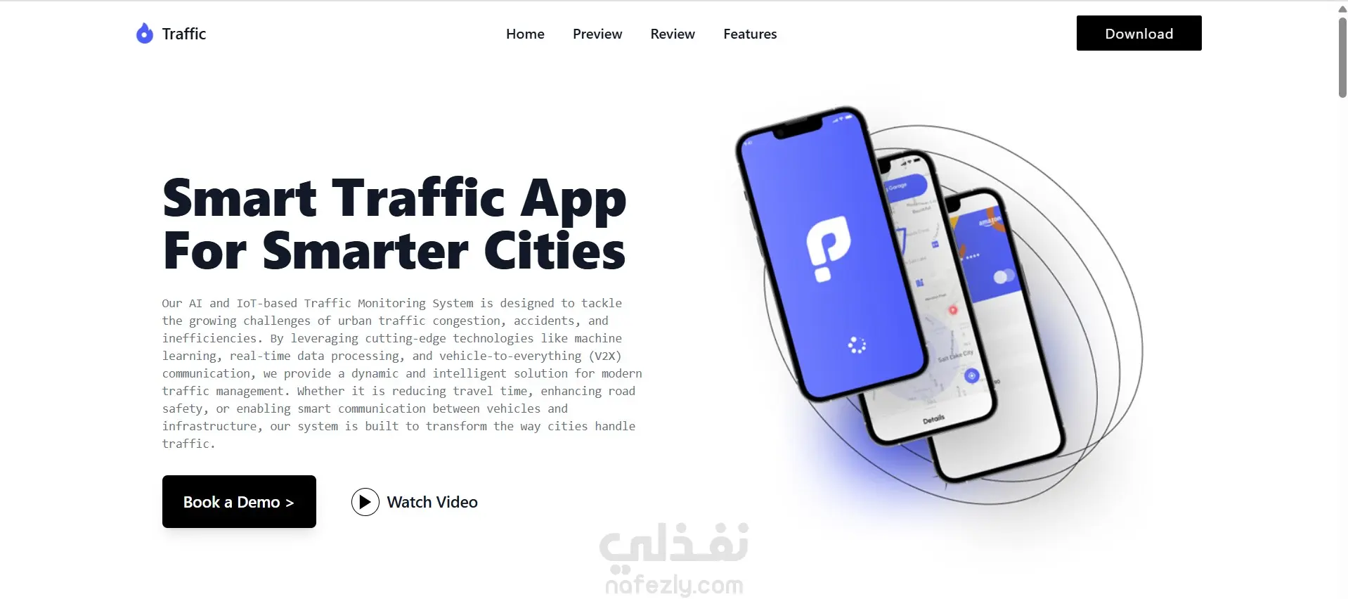 Landing Page for Smart Traffic App
