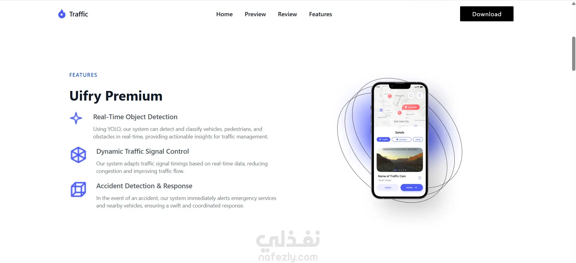 Landing Page for Smart Traffic App
