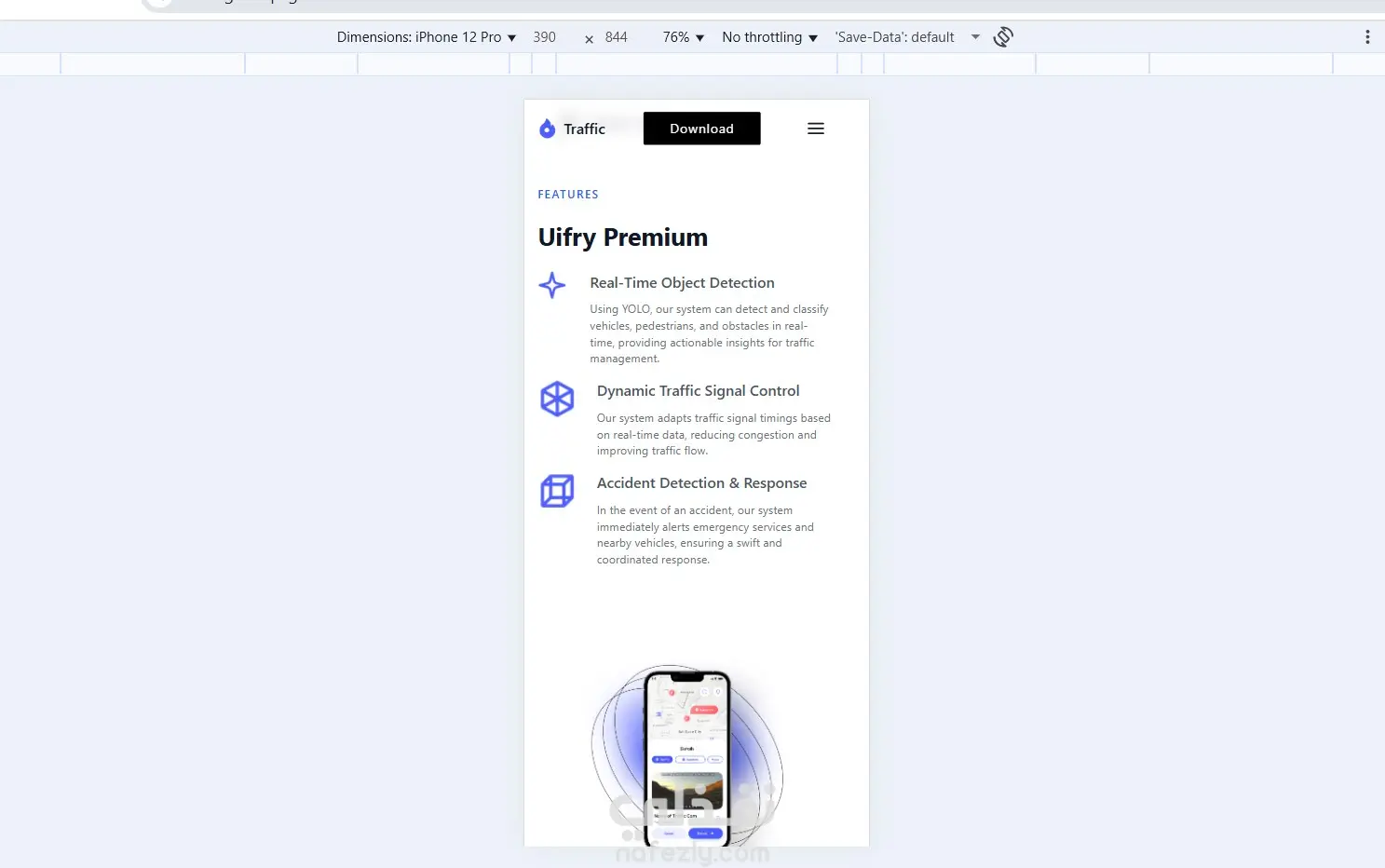 Landing Page for Smart Traffic App