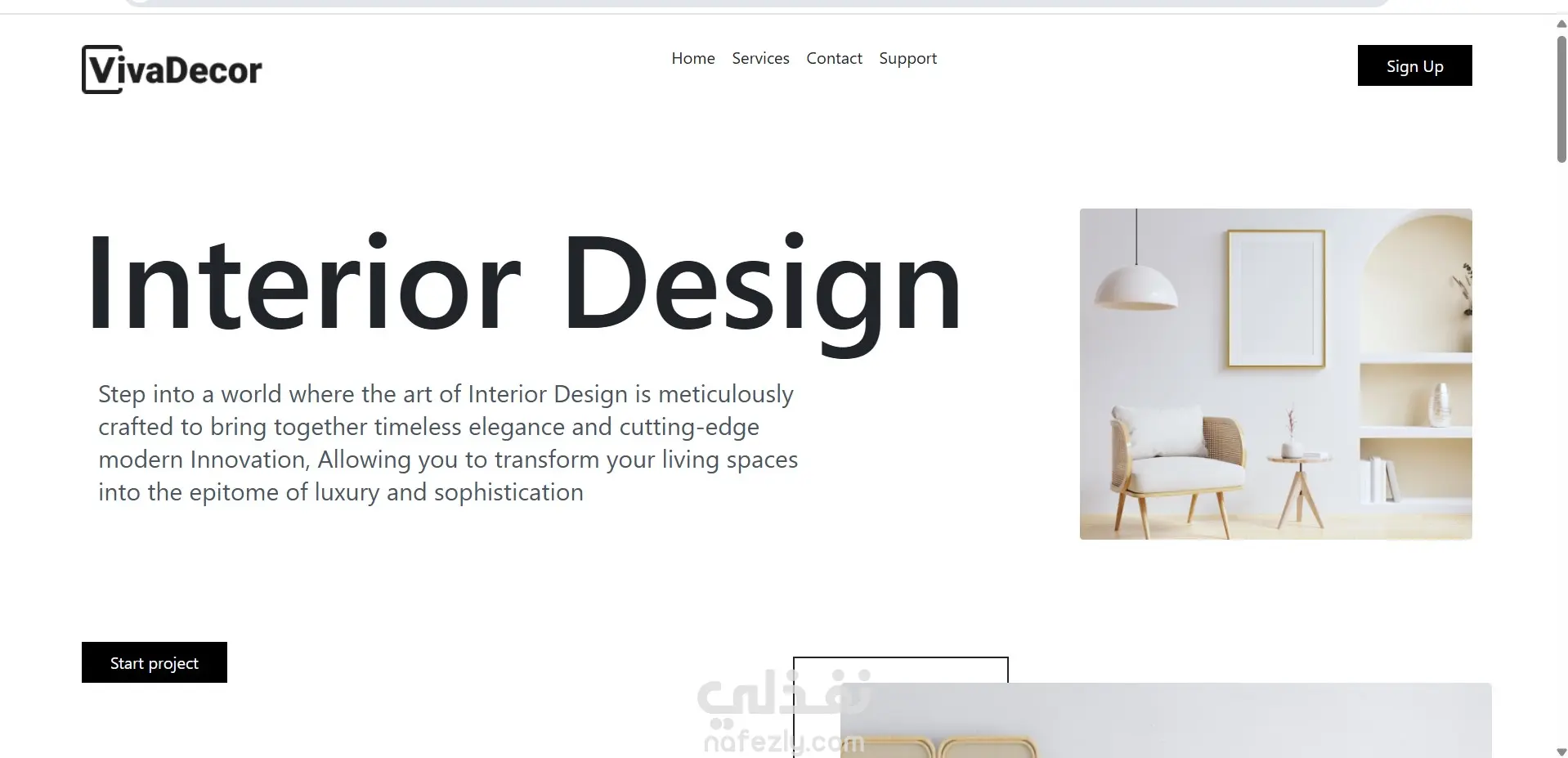 Landing page for Viva decorations