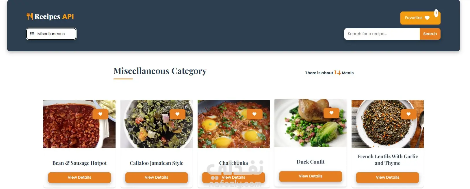منصة وصفات طعام ذكية – تطبيق ويب تفاعلي باستخدام TheMealDB API