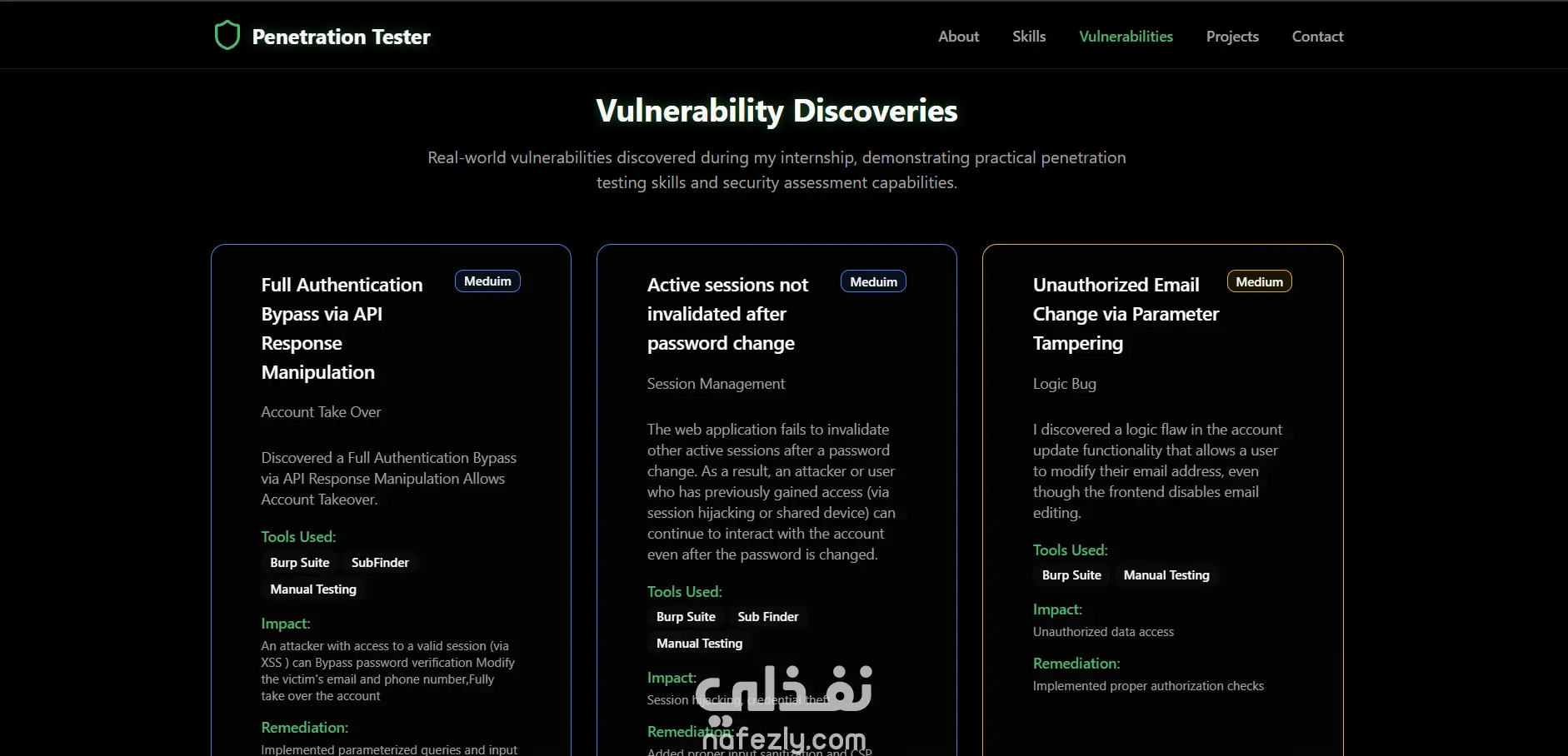 تصميم بورتفليو إحترافي