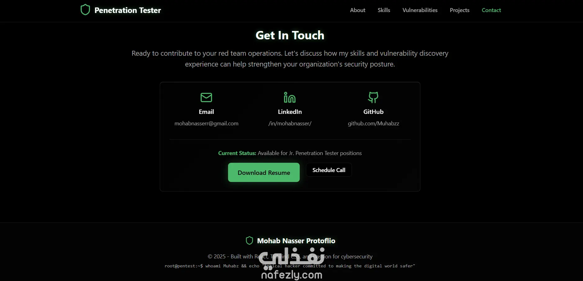 تصميم بورتفليو إحترافي