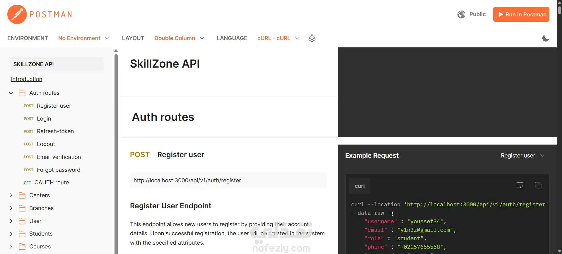 تطوير Backend APIs لموقع إدارة الطلاب والمعلمين والكورسات