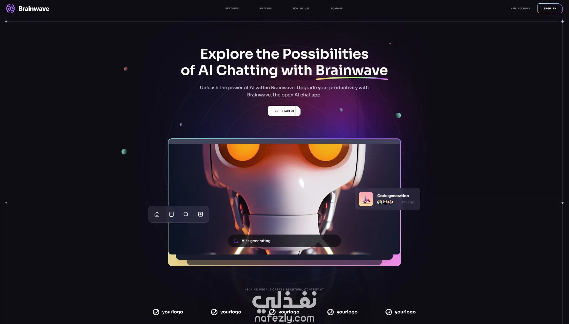 واجهة مستخدم عصرية ومبتكرة (UI/UX) لموقع تقني - Brainwave