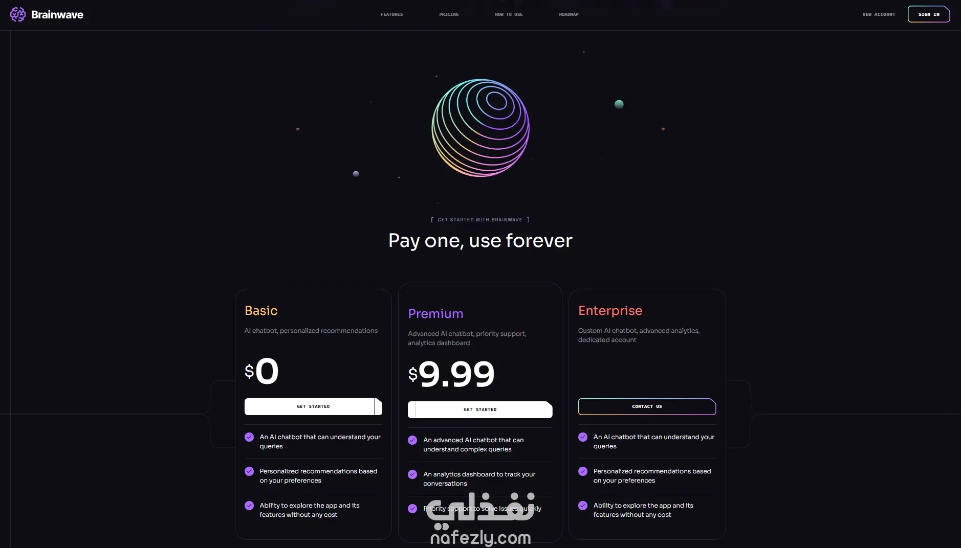 واجهة مستخدم عصرية ومبتكرة (UI/UX) لموقع تقني - Brainwave