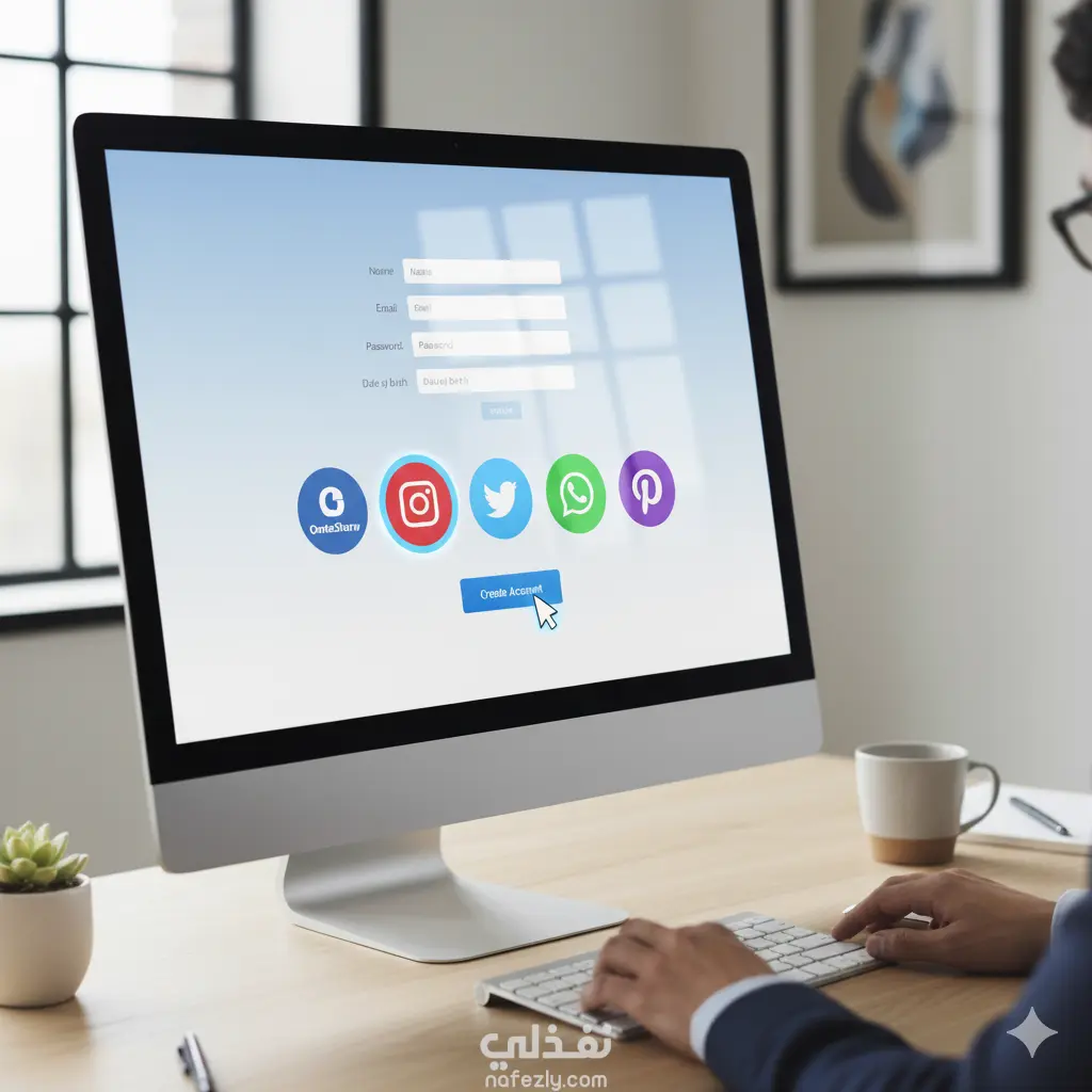 إنشاء حسابات على مواقع التواصل الاجتماعي