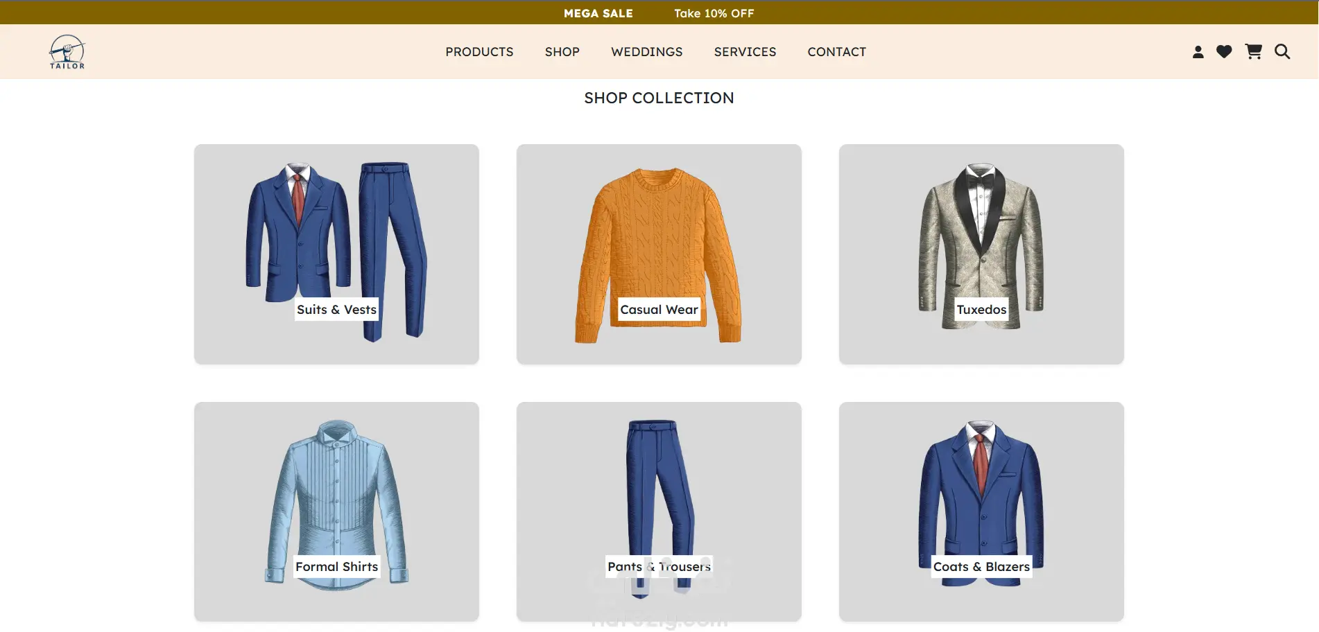 موقع تفصيل وبيع الملابس أونلاين (E-commerce Tailor Website)