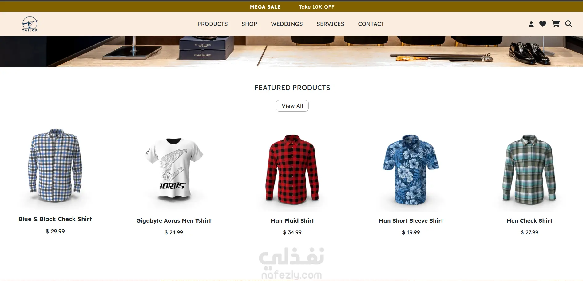 موقع تفصيل وبيع الملابس أونلاين (E-commerce Tailor Website)