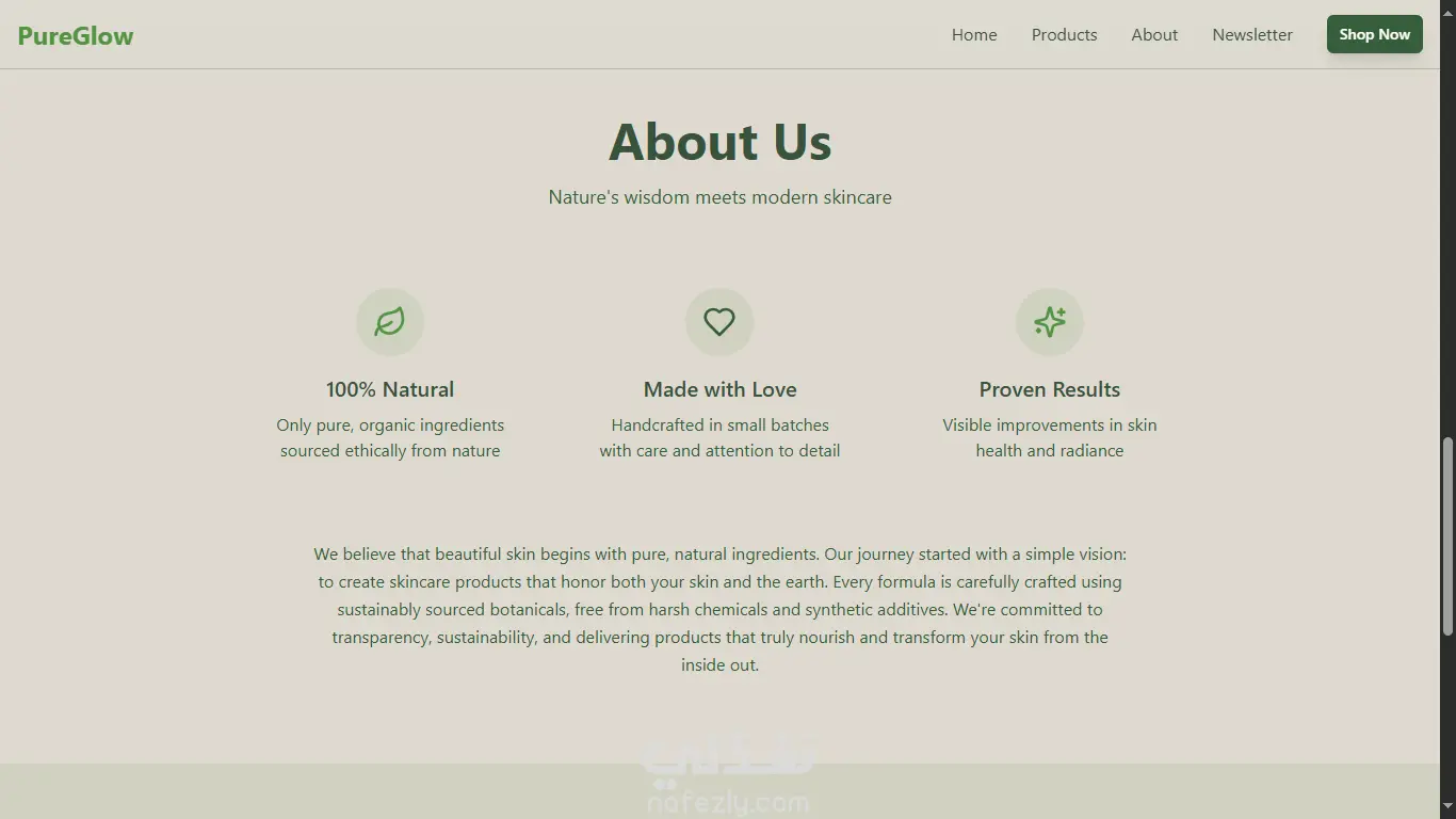 تصميم صفحة هبوط عصرية باستخدام HTML CSS JavaScript.