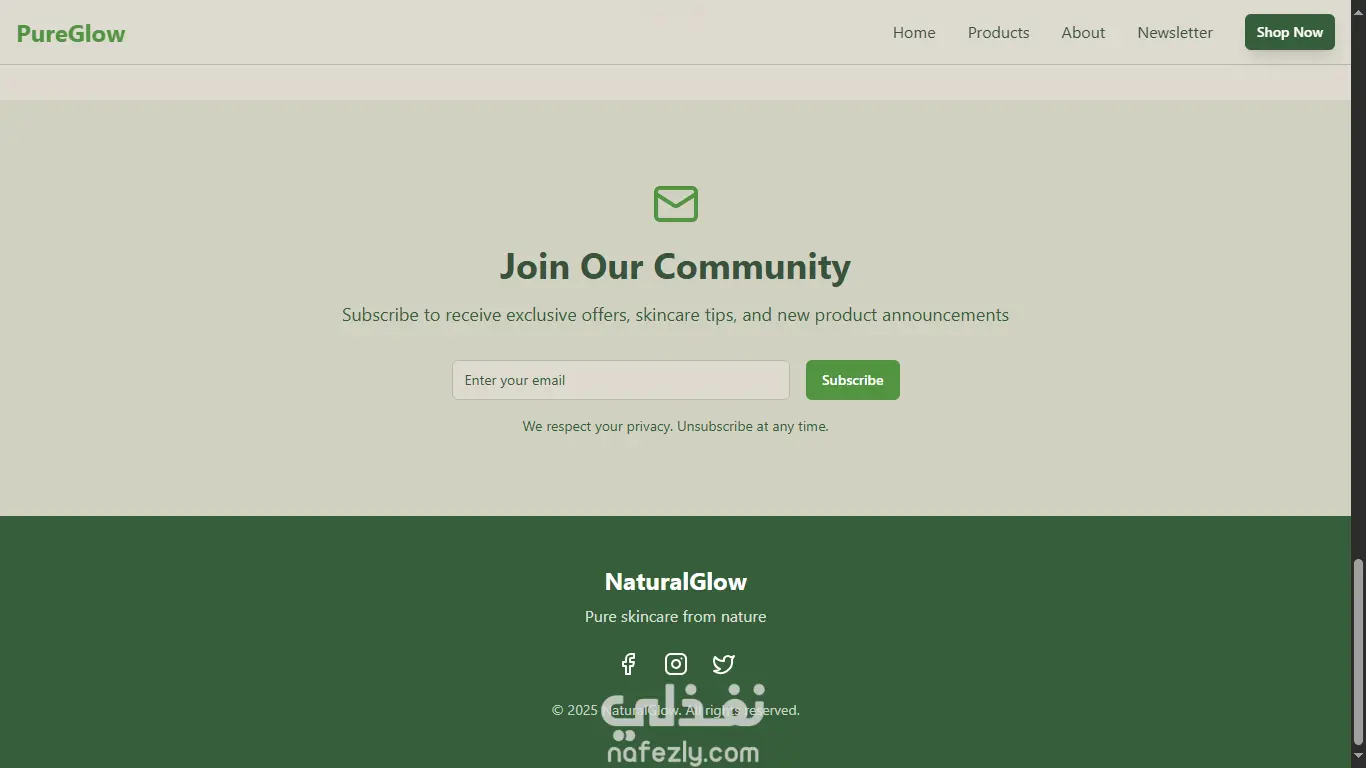 تصميم صفحة هبوط عصرية باستخدام HTML CSS JavaScript.