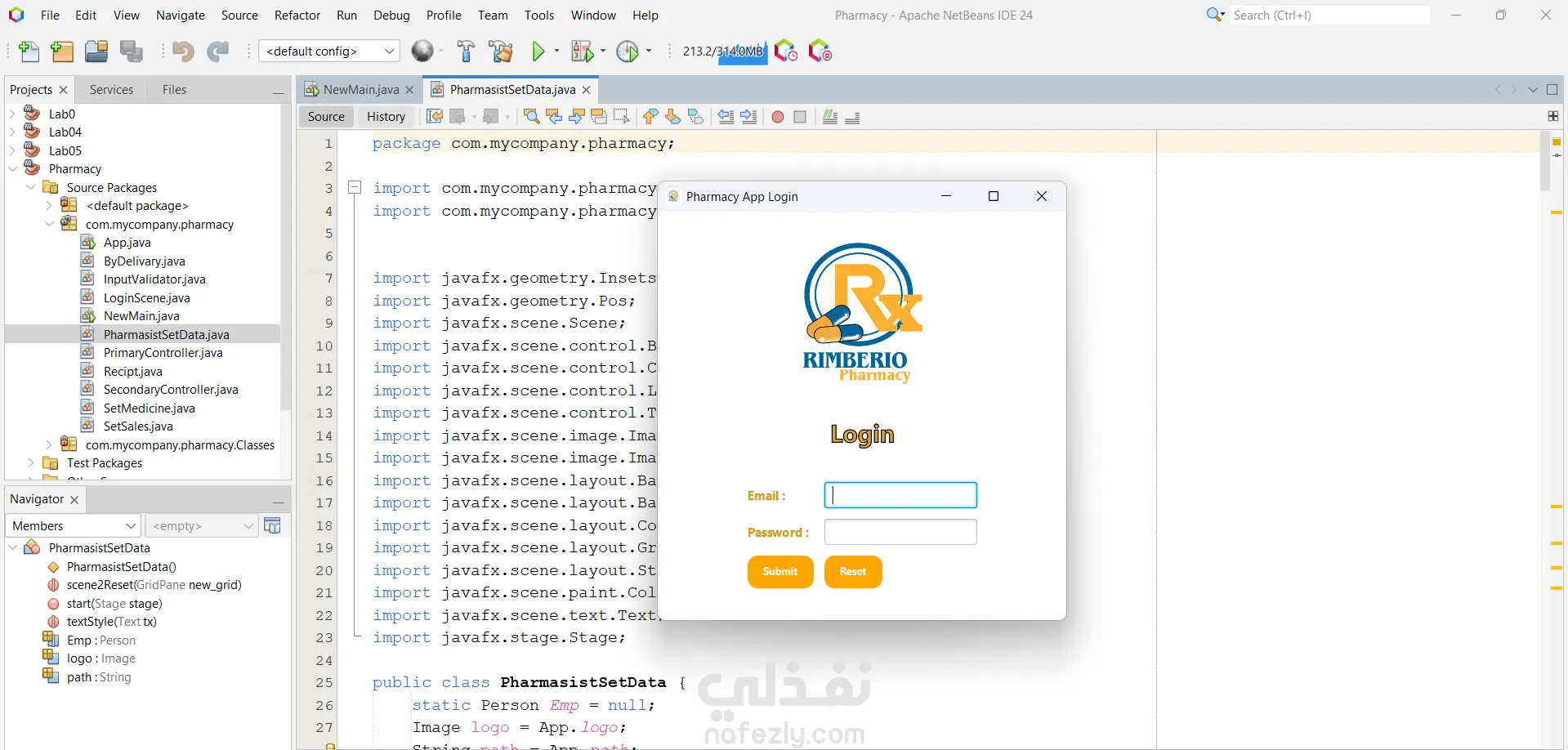 تنفيذ مشاريع صغيره عن طريق جافا-javafx