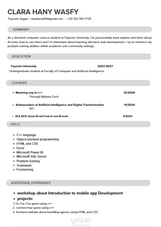 تصميم سيرة ذاتية (CV) احترافية تبرز الخبرات والمهارات بشكل مميز