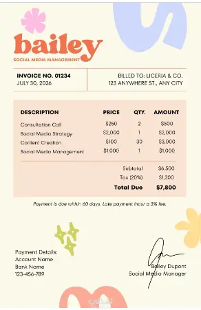 تصميم فاتورة احترافية (Invoice)