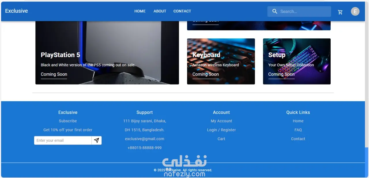 E-Commerce Website Using React & Bootstrap