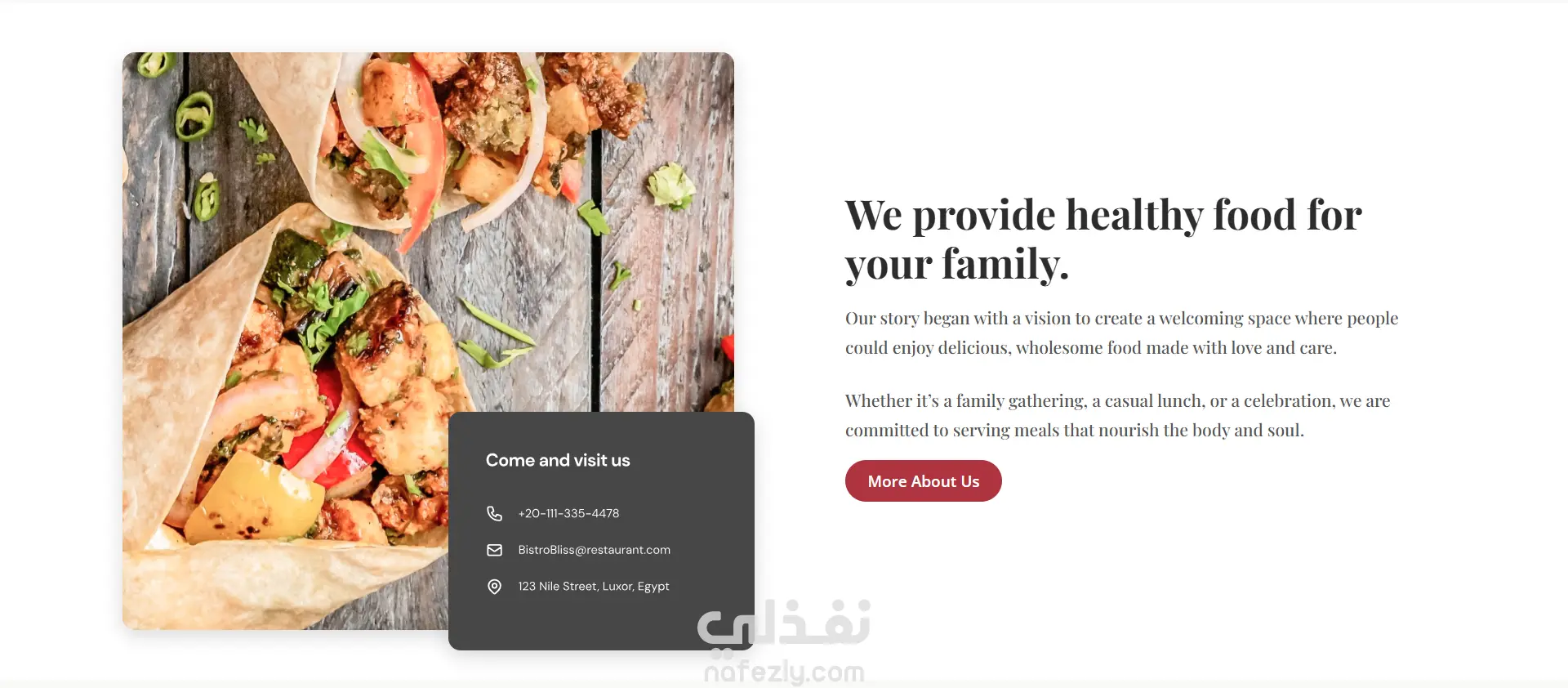 Bistro Bliss - صفحة هبوط لمطعم