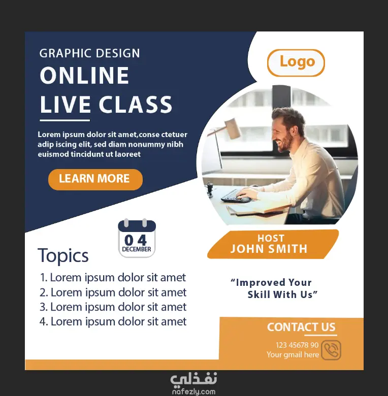 تصميم جرافيك لعمل كارت شخصى واعلان سوشيال ميديا