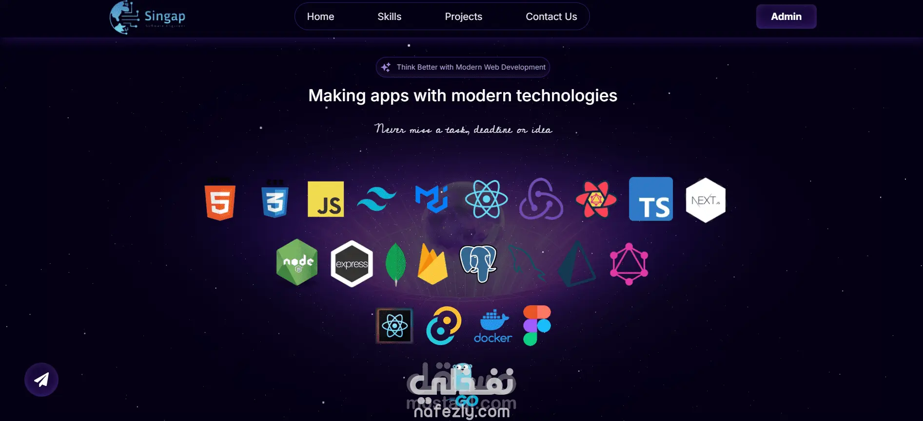 تطوير موقع شخصي احترافي باستخدام Next.js, Tailwind CSS, Node.js, و Express