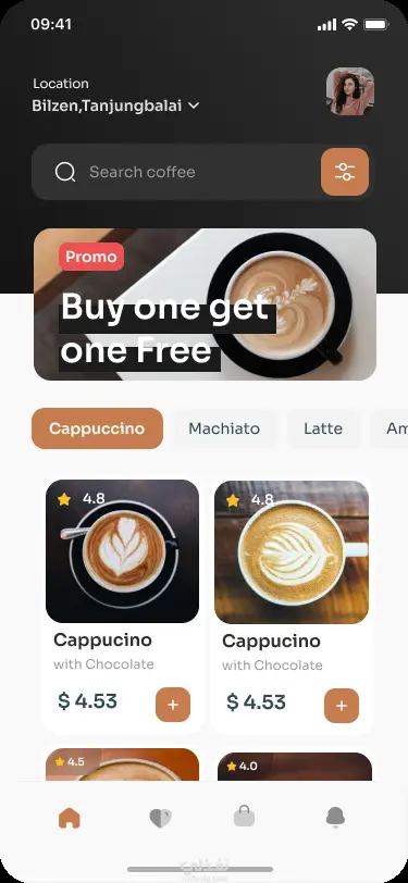 تطبيق Coffee App – متجر القهوة بتصميم عصري باستخدام Flutter