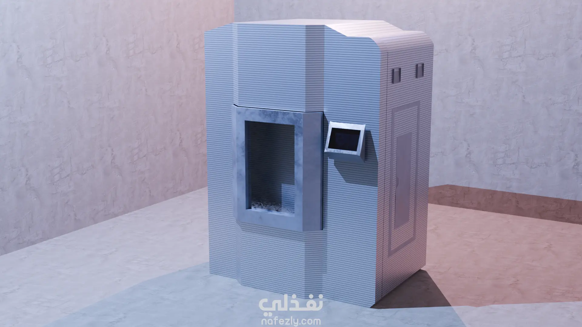 تصميمًا ثلاثي الأبعاد لجهاز بيع آلي