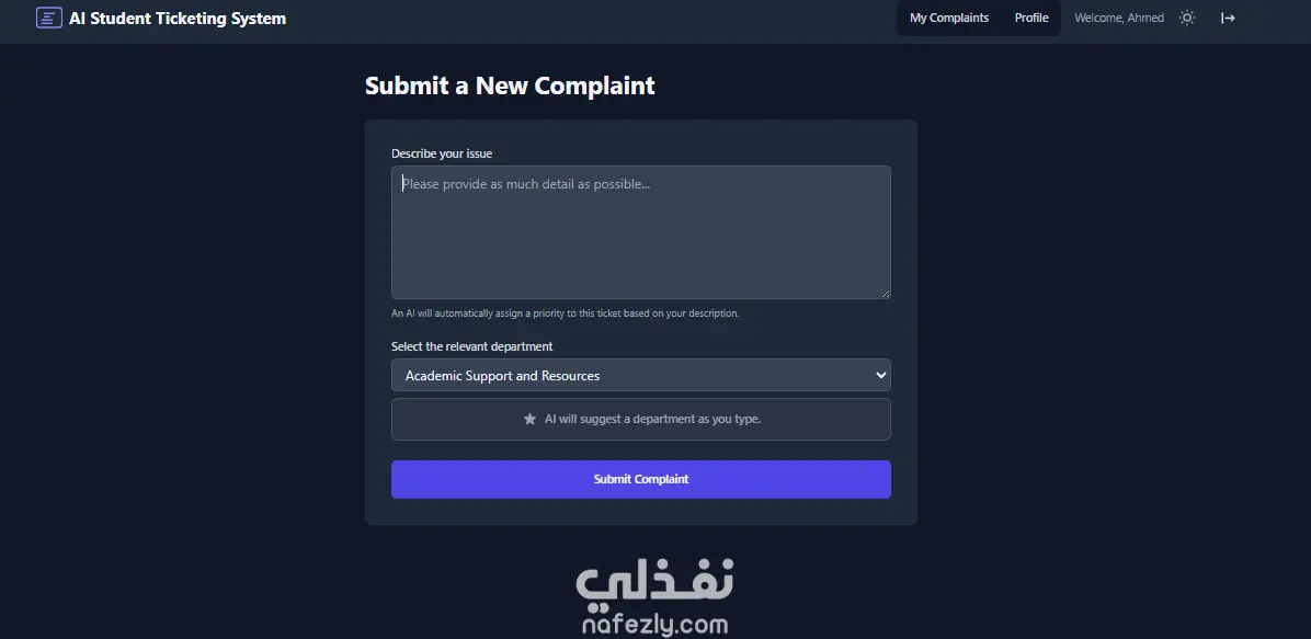 AI Student Ticketing System